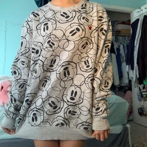 Mickey Mouse grey sweatshirt. Has red mickey in corner. Message before buying.